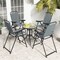 Patio Folding Bar Stool Set Of 4 With Metal Frame And Footrest